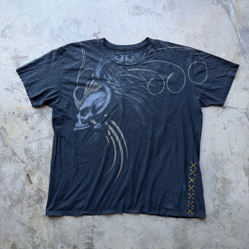 Y2K Destination Daytona Rivet Graphic Tee XXL Black Gothic Moto